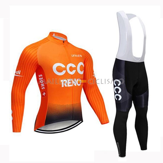 2019 Maillot CCC Tirantes Mangas Largas Naranja